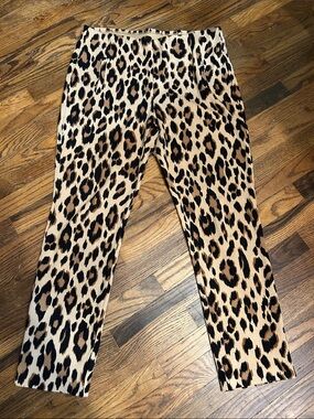 Chico's Leopard Print Stretch Pants - Tan & Black
